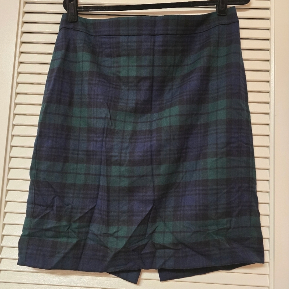 J. Crew - (Plus-Size) The Pencil Plaid Classic Business Office Skirt With Lining